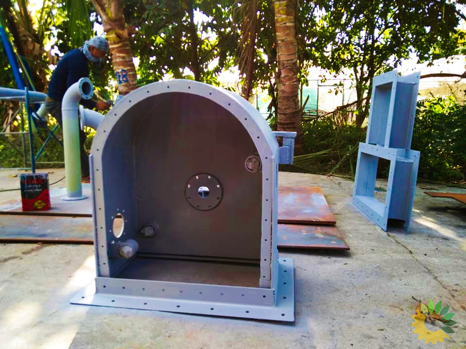 Fabricating metal casing for the Pelton turbine for the Micro-Hydro Power system in Abra